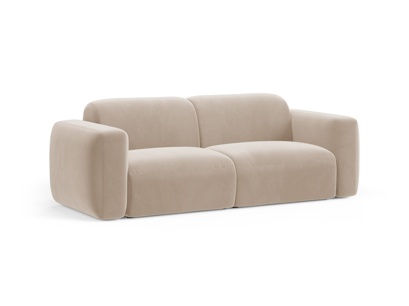 Cosmopolitan Design sammetsmodulsoffa, "Strino", 3-sits, 220 × 98 × 78 cm, Salvador, svarta plastben