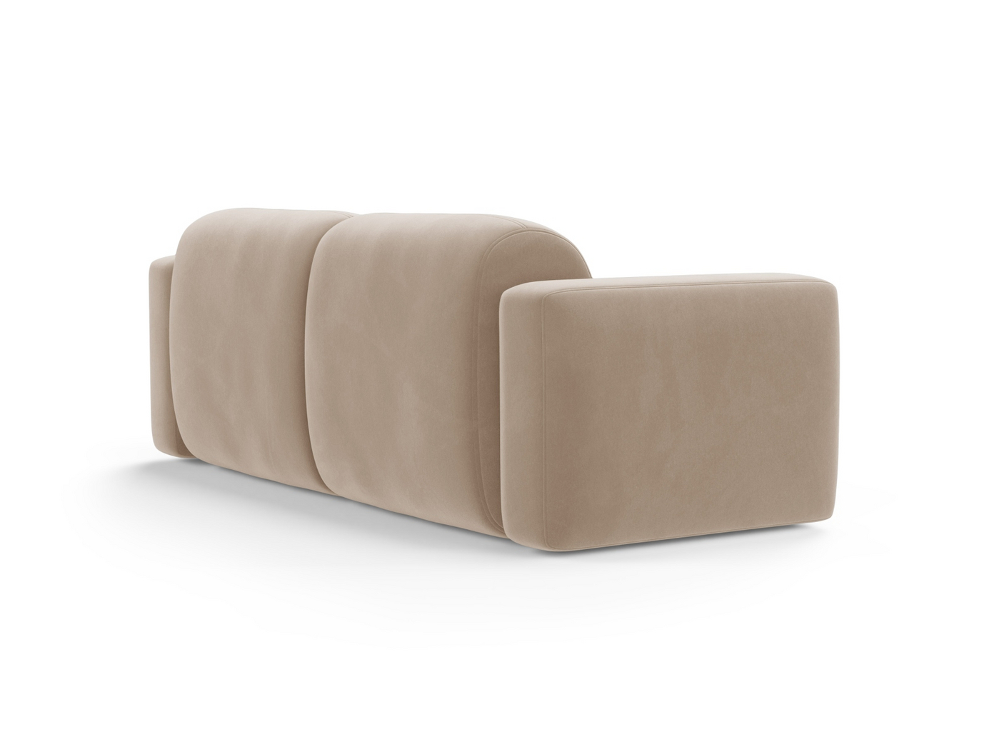 Cosmopolitan Design sammetsmodulsoffa, "Strino", 3-sits, 220 × 98 × 78 cm, Salvador, svarta plastben