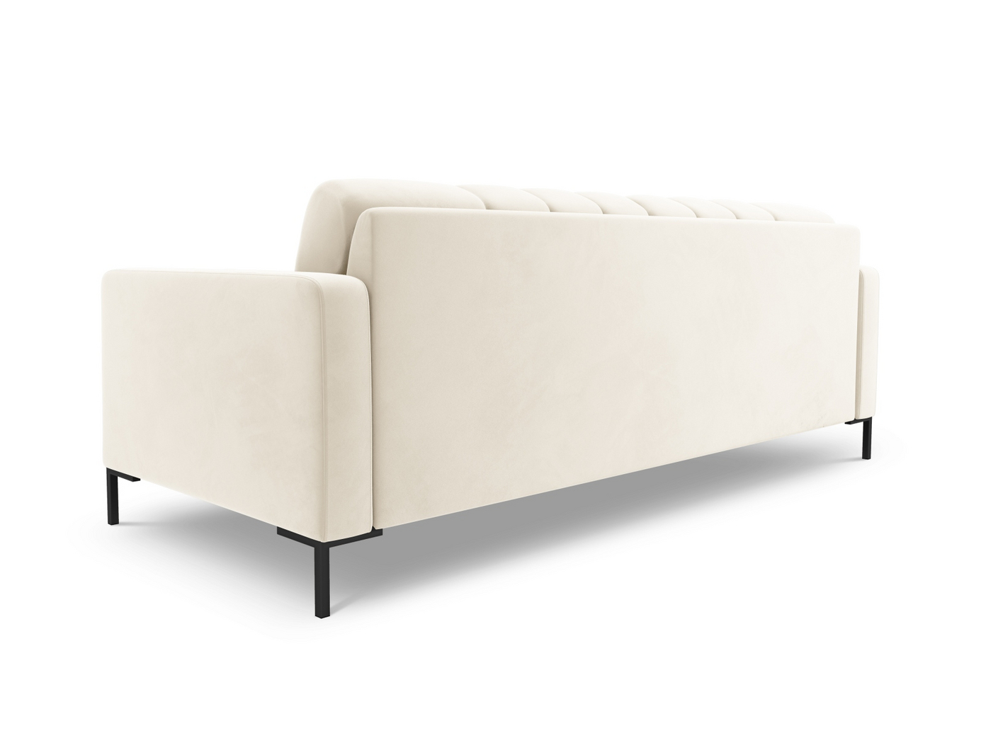 Cosmopolitan Design sammetssoffa, "Bali", 3-sits, 177 × 96 × 75 cm, Bluvel, svarta metallben