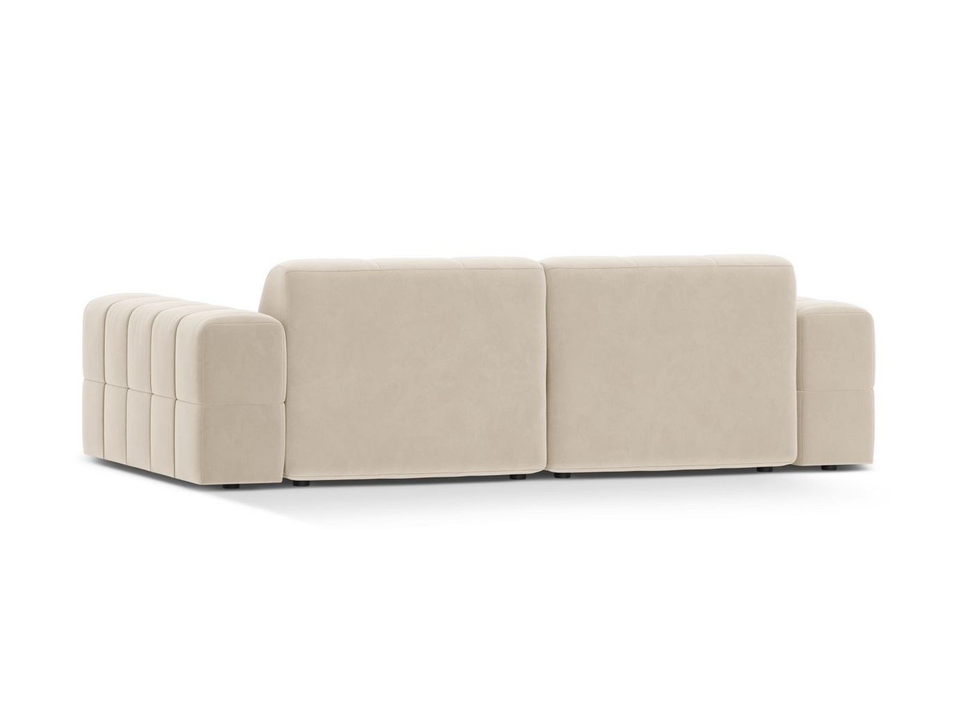 Cosmopolitan Design sammetssoffa, "Chicago", 3-sits, 212 × 102 × 78 cm, Bluvel, svarta plastben