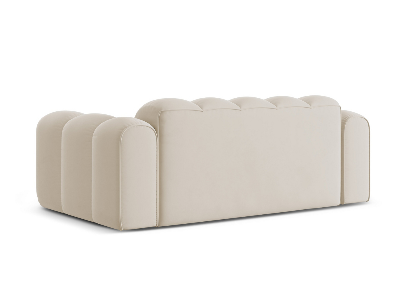 Cosmopolitan Design sammetssoffa, "Treno", 3-sits, 210 × 94 × 70 cm, Bluvel, svarta plastben