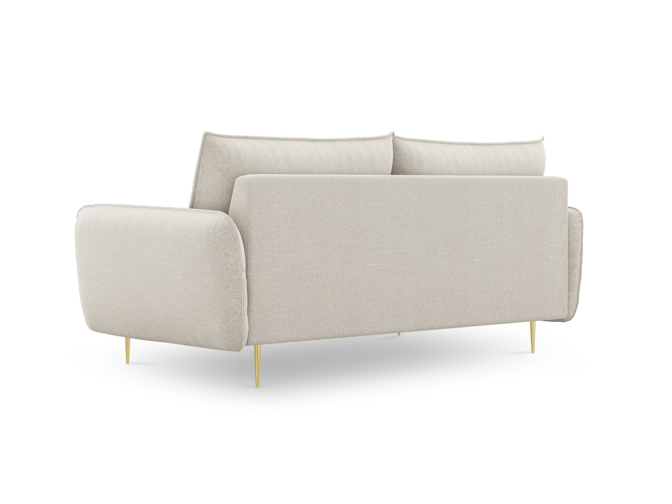 Cosmopolitan Design soffa, "Vienna", 3-sits, 200 × 92 × 95 cm, Positano, guldfärgade metallben