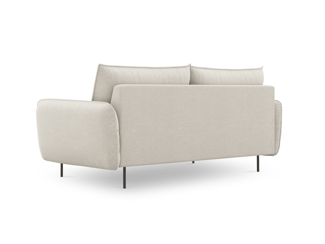 Cosmopolitan Design soffa, "Vienna", 3-sits, 200 × 92 × 95 cm, Positano, svarta metallben