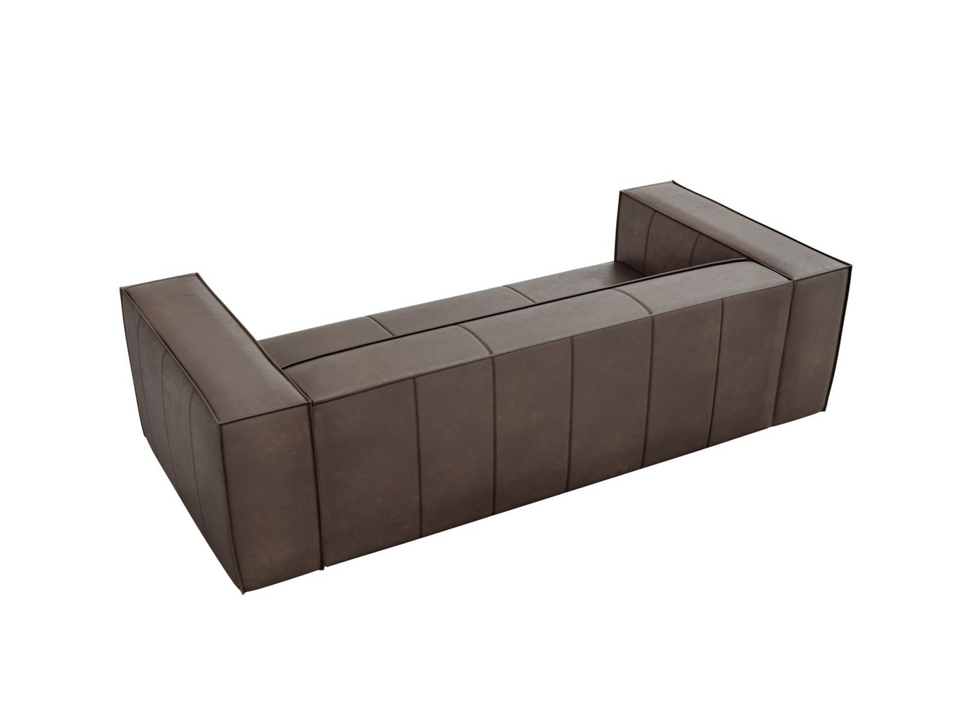 Cosmopolitan Design äkta läder soffa, "Turin", 3-sits, 227 × 100 × 68 cm, Granada, ben i svart bok