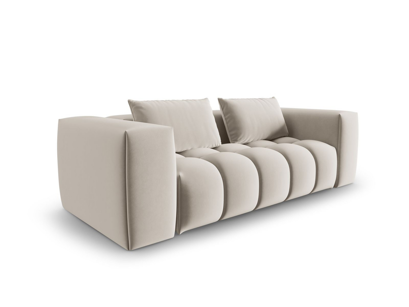 Cosmopolitan Design sammetsmodulsoffa, "Verona", 3-sits, 200 × 85 × 70 cm, Casino, svarta plastben