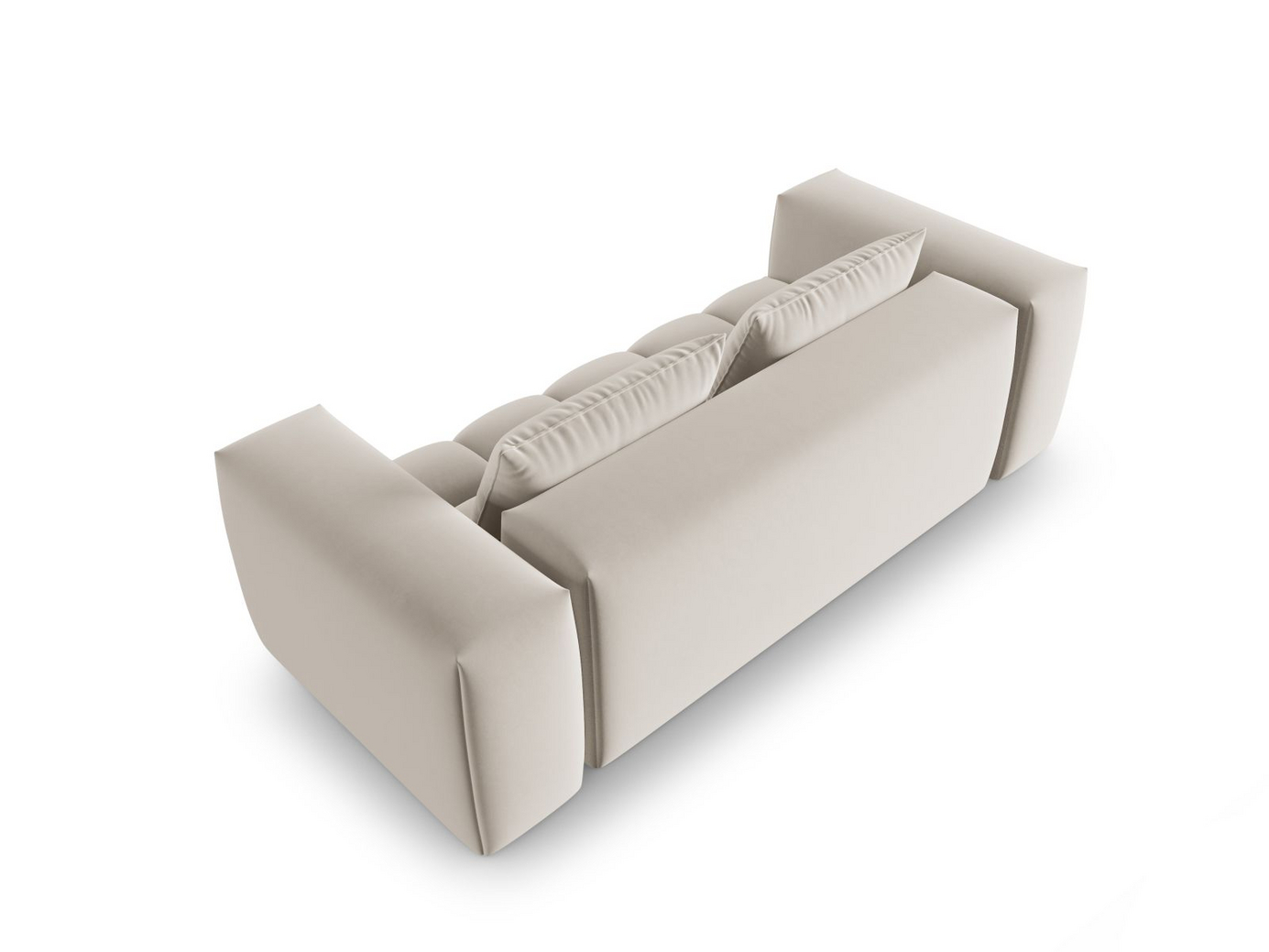 Cosmopolitan Design sammetsmodulsoffa, "Verona", 3-sits, 200 × 85 × 70 cm, Casino, svarta plastben