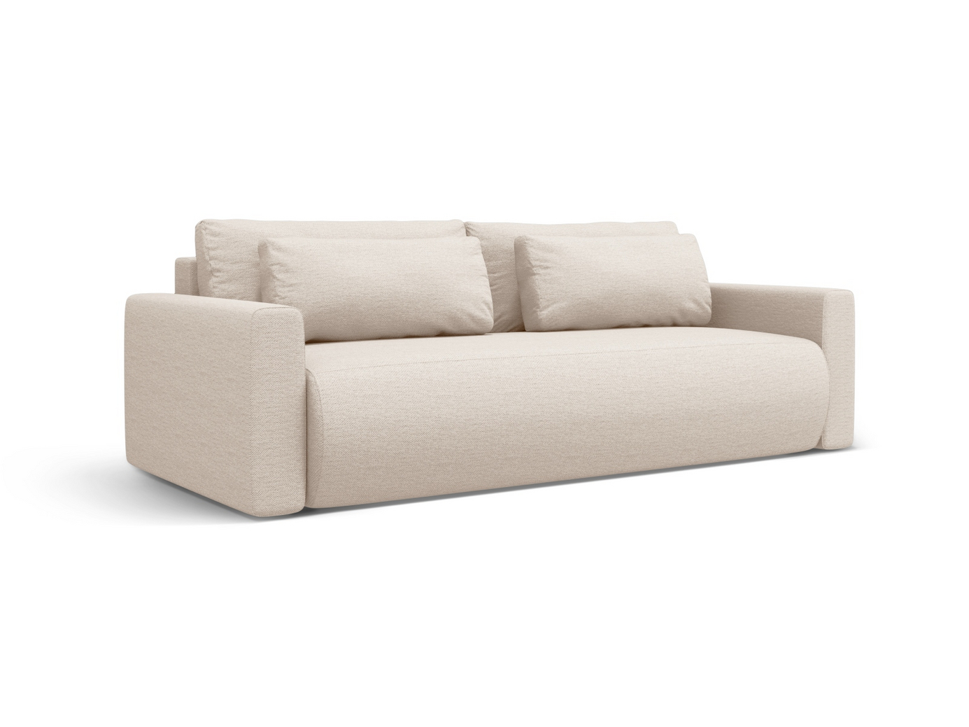 Cosmopolitan Design bäddsoffa med förvaring, "Belfast", 3-sits, 238 × 105 × 84 cm, Heritage, svarta plastben