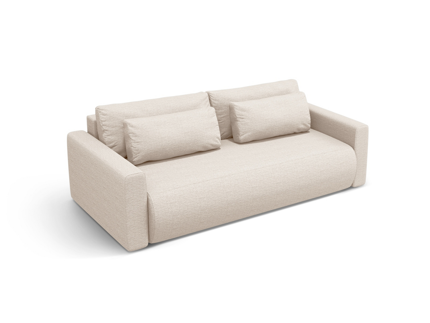 Cosmopolitan Design bäddsoffa med förvaring, "Belfast", 3-sits, 238 × 105 × 84 cm, Heritage, svarta plastben
