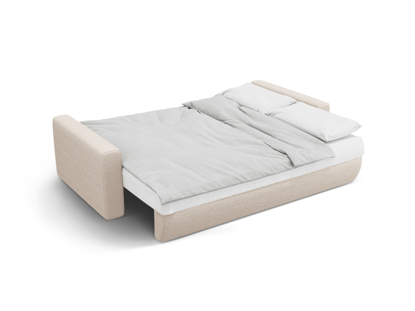 Cosmopolitan Design bäddsoffa med förvaring, "Belfast", 3-sits, 238 × 105 × 84 cm, Heritage, svarta plastben