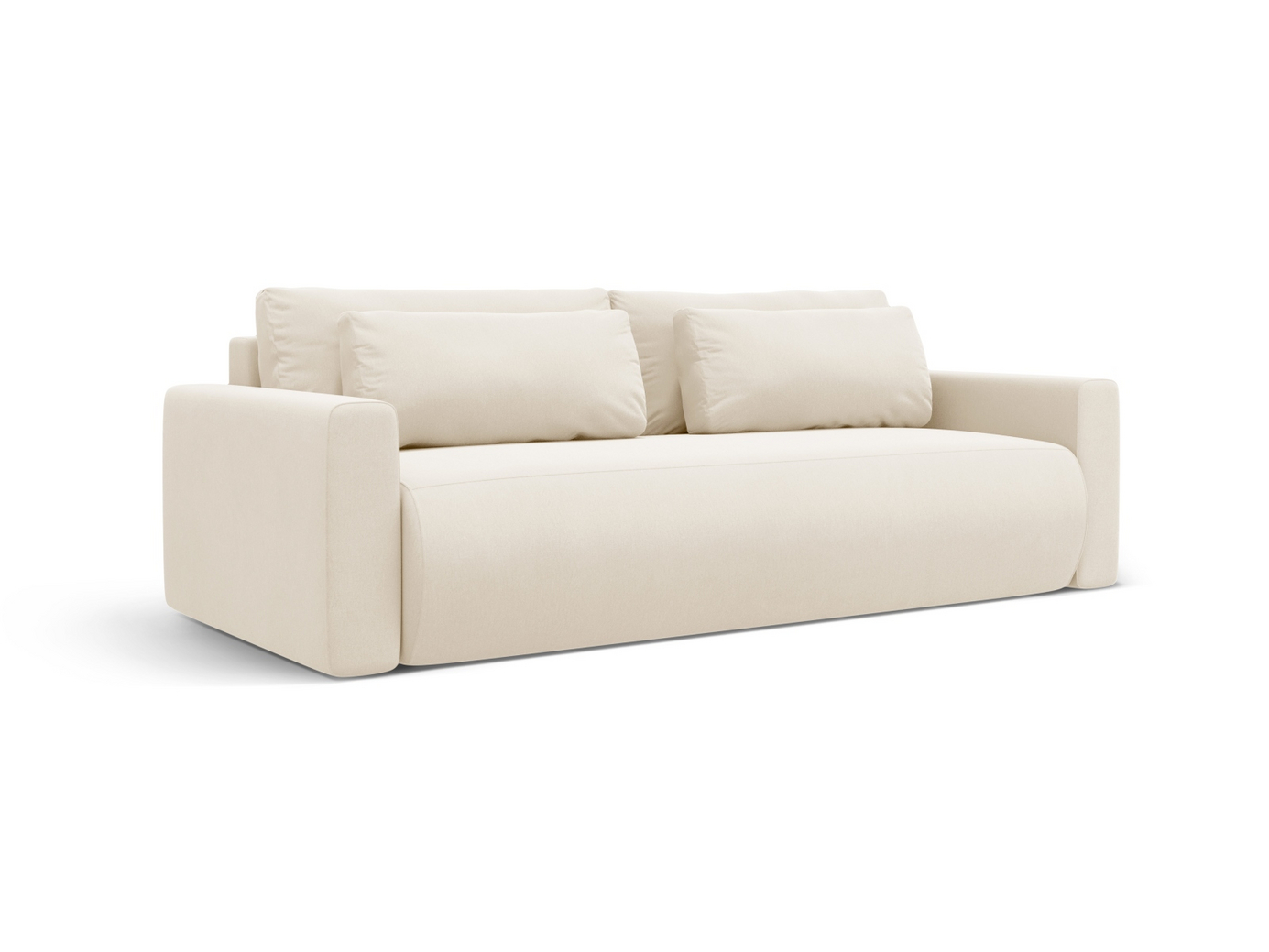 Cosmopolitan Design sammetsbäddsoffa med förvaring, "Belfast", 3-sits, 238 × 105 × 84 cm, Magic Velvet, svarta plastben