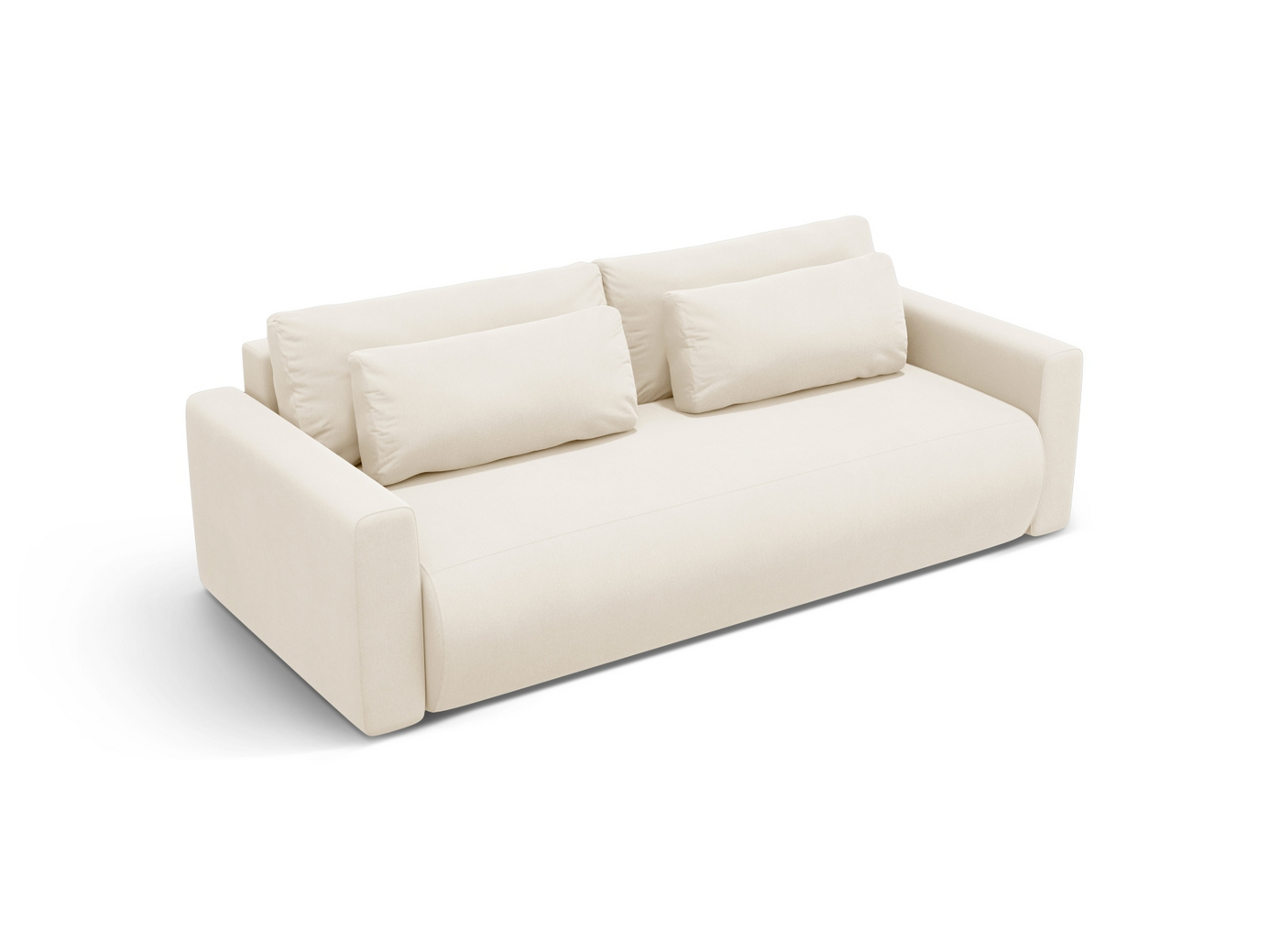 Cosmopolitan Design sammetsbäddsoffa med förvaring, "Belfast", 3-sits, 238 × 105 × 84 cm, Magic Velvet, svarta plastben