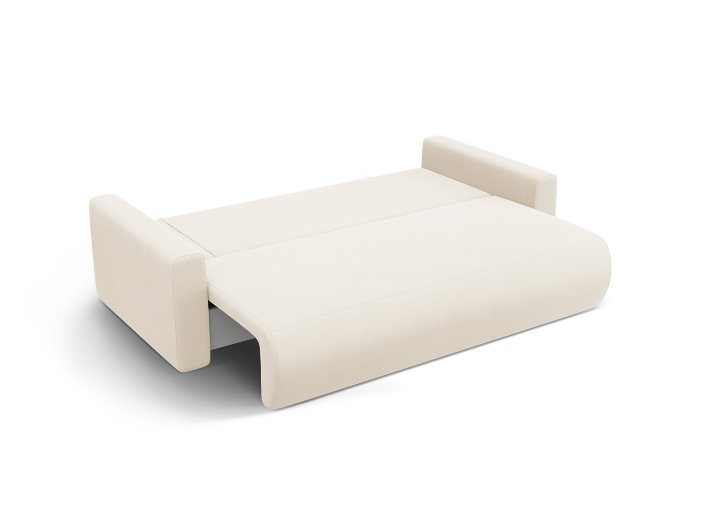 Cosmopolitan Design sammetsbäddsoffa med förvaring, "Belfast", 3-sits, 238 × 105 × 84 cm, Magic Velvet, svarta plastben