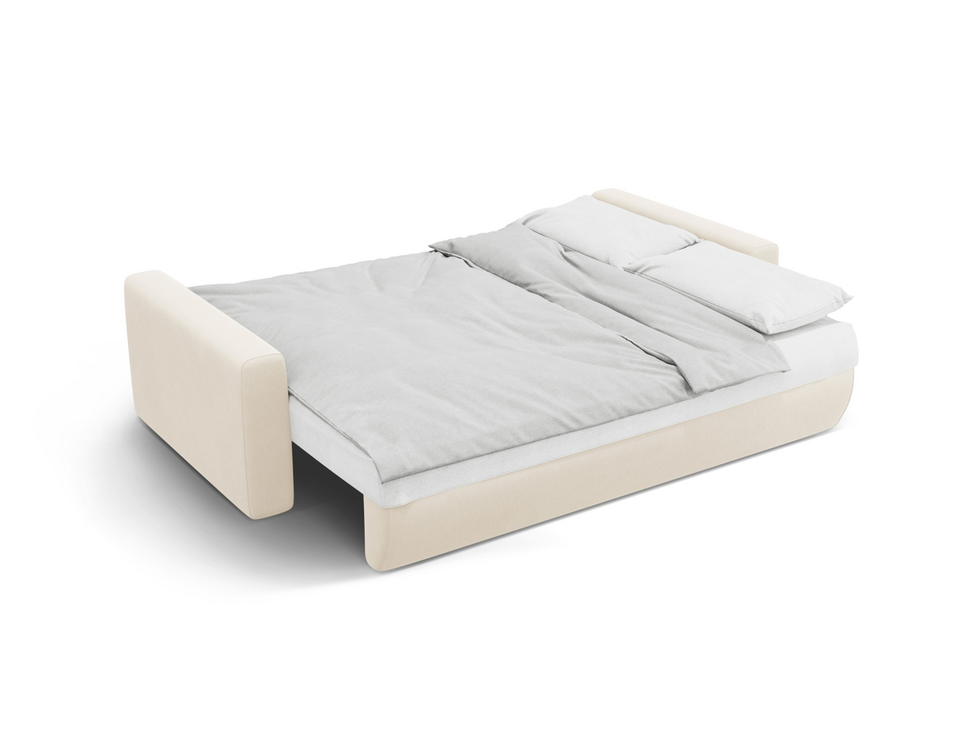 Cosmopolitan Design sammetsbäddsoffa med förvaring, "Belfast", 3-sits, 238 × 105 × 84 cm, Magic Velvet, svarta plastben