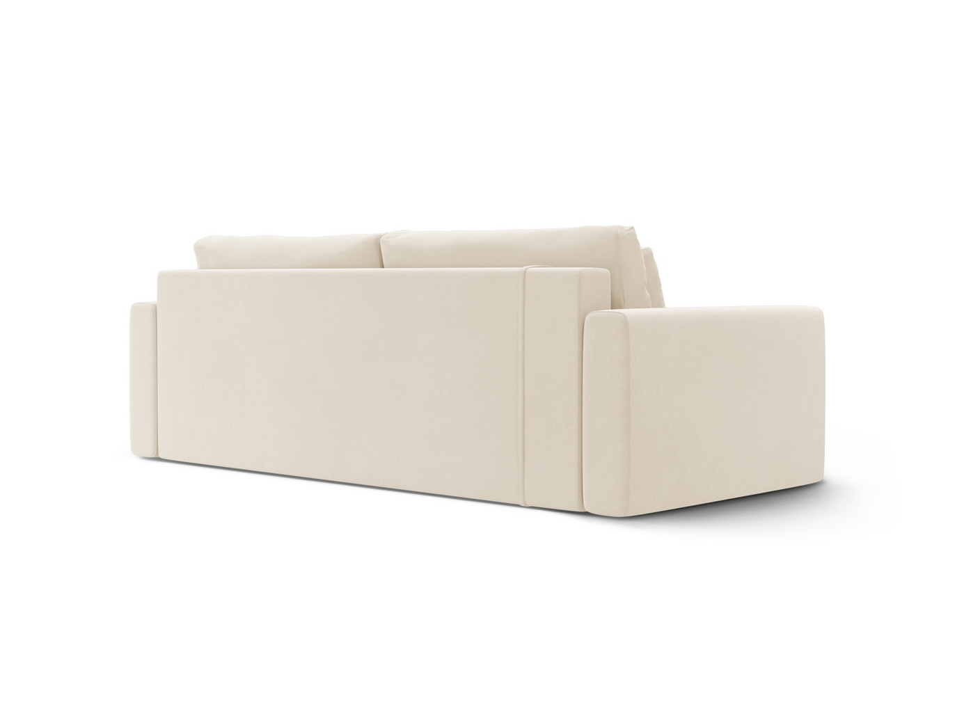 Cosmopolitan Design sammetsbäddsoffa med förvaring, "Belfast", 3-sits, 238 × 105 × 84 cm, Magic Velvet, svarta plastben