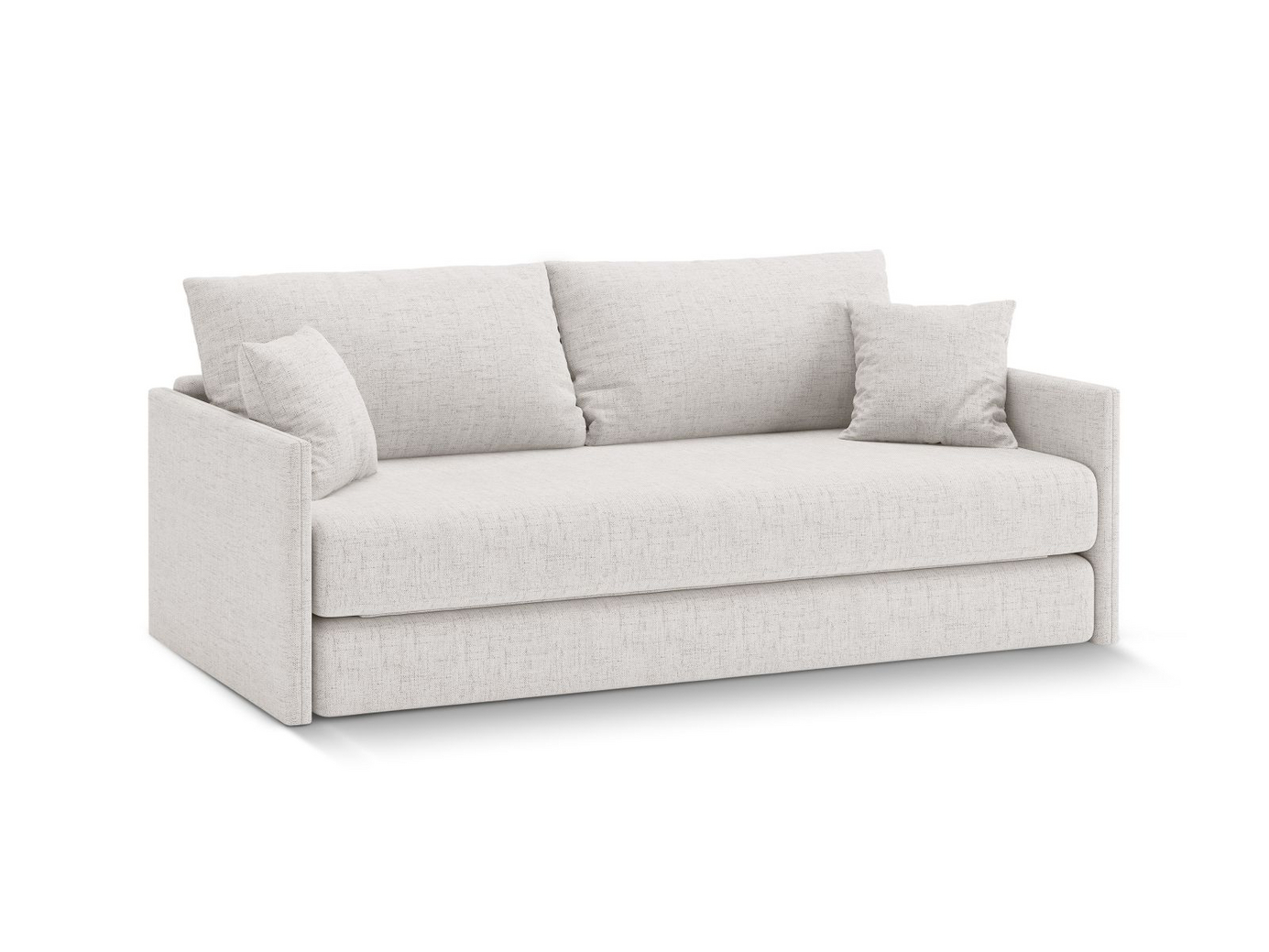 Cosmopolitan Design bäddsoffa, "Shannon", 3-sits, 209 × 94 × 87 cm, Moly, svarta plastben