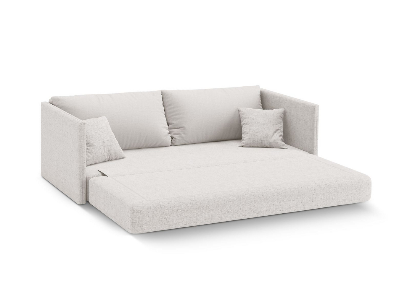 Cosmopolitan Design bäddsoffa, "Shannon", 3-sits, 209 × 94 × 87 cm, Moly, svarta plastben