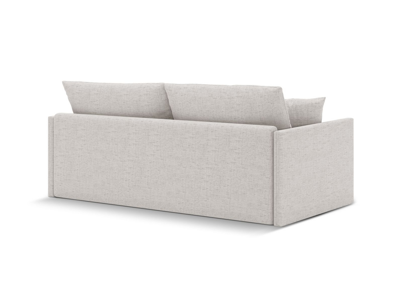 Cosmopolitan Design bäddsoffa, "Shannon", 3-sits, 209 × 94 × 87 cm, Moly, svarta plastben