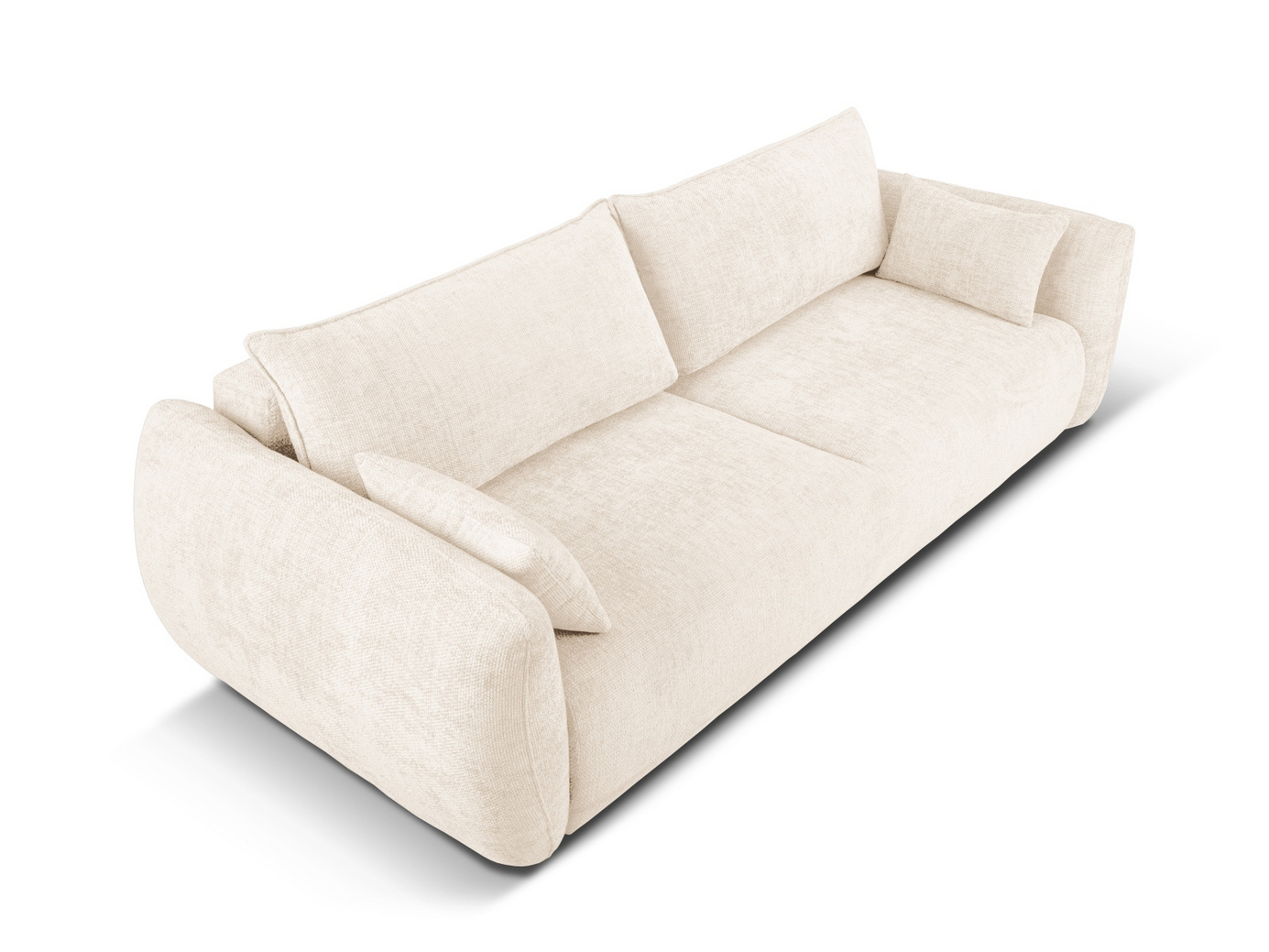 Cosmopolitan Design bäddsoffa med förvaring, "Matera", 3-sits, 240 × 108 × 86 cm, Haga, svarta plastben