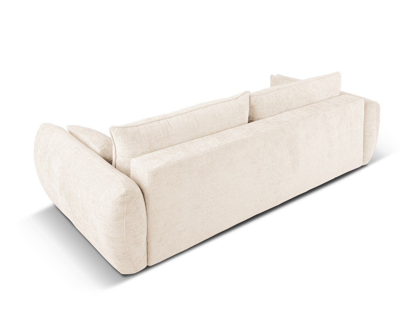 Cosmopolitan Design bäddsoffa med förvaring, "Matera", 3-sits, 240 × 108 × 86 cm, Haga, svarta plastben