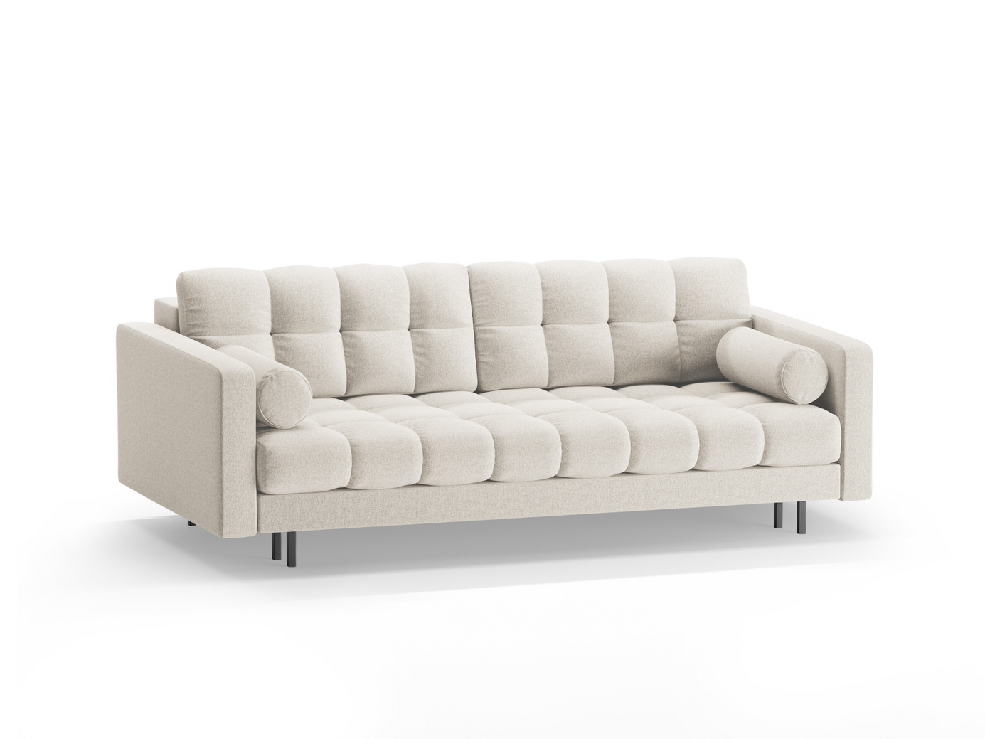 Cosmopolitan Design bäddsoffa med förvaring, "Bali", 3-sits, 222 × 84 × 105 cm, Neve, svarta metallben