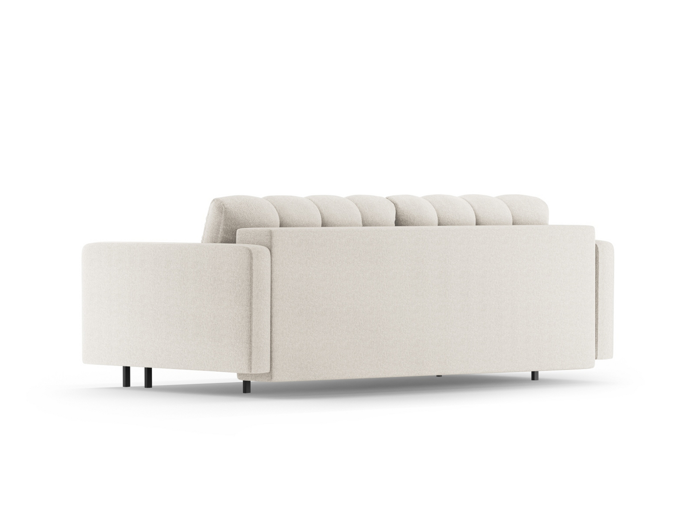 Cosmopolitan Design bäddsoffa med förvaring, "Bali", 3-sits, 222 × 84 × 105 cm, Neve, svarta metallben