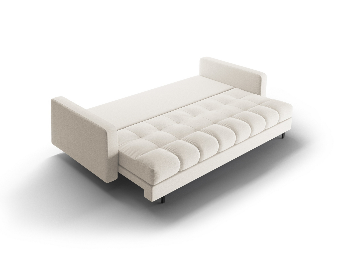 Cosmopolitan Design bäddsoffa med förvaring, "Bali", 3-sits, 222 × 84 × 105 cm, Neve, svarta metallben