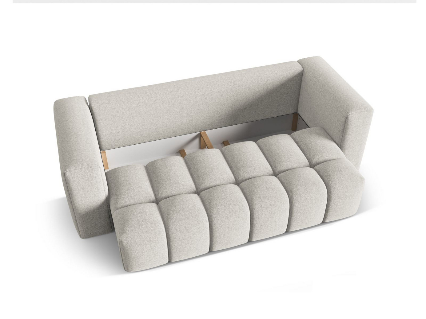 Cosmopolitan Design bäddsoffa med förvaring, "Verona", 3-sits, 252 × 98 × 85 cm, Sorella, svarta plastben