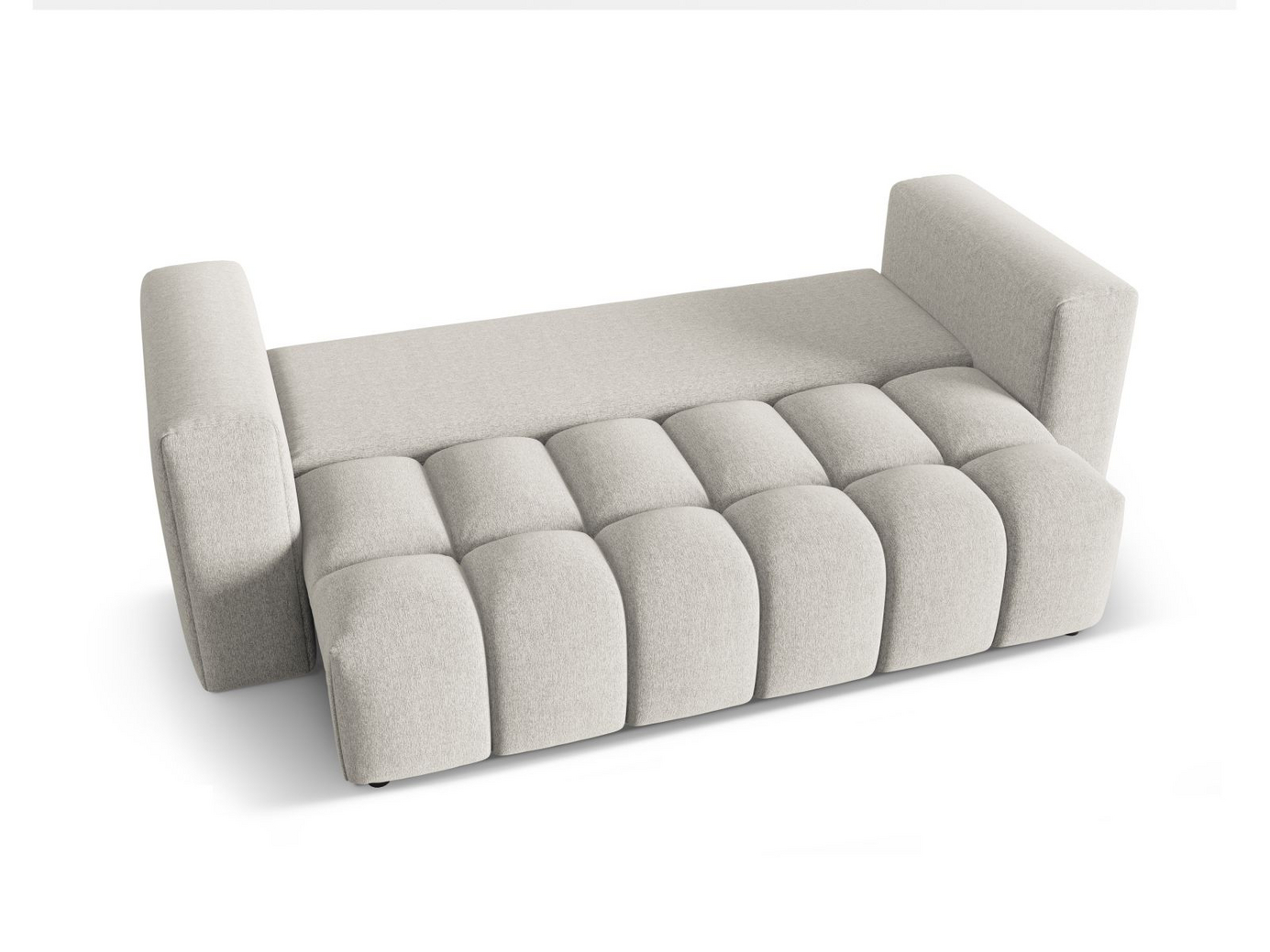 Cosmopolitan Design bäddsoffa med förvaring, "Verona", 3-sits, 252 × 98 × 85 cm, Sorella, svarta plastben