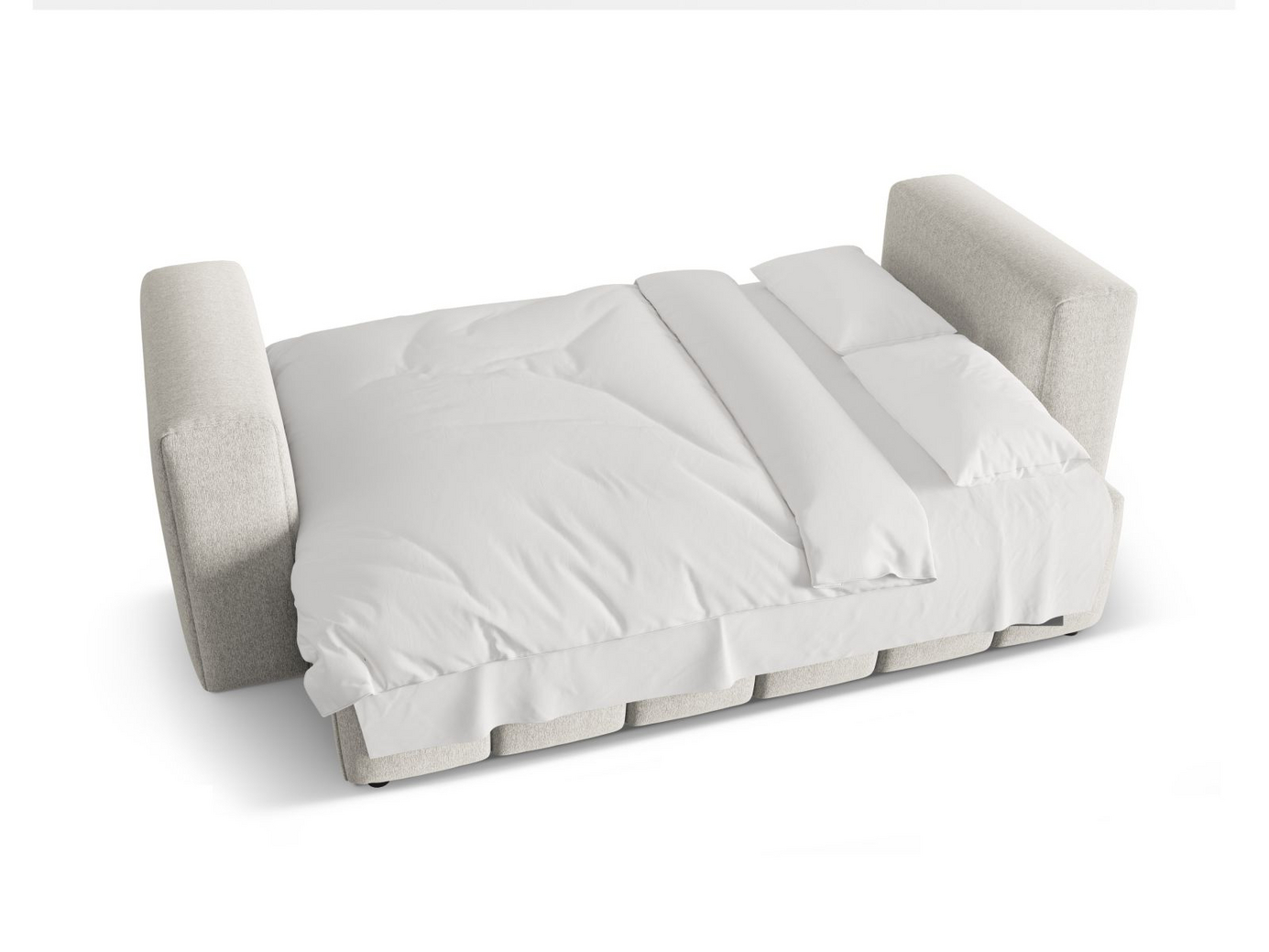 Cosmopolitan Design bäddsoffa med förvaring, "Verona", 3-sits, 252 × 98 × 85 cm, Sorella, svarta plastben