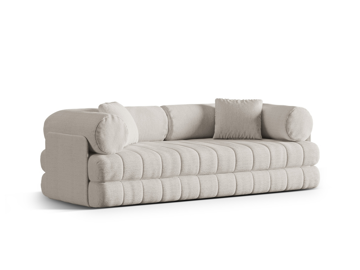 Cosmopolitan Design bäddsoffa, "Kemi", 3-sits, 206 × 95 × 70 cm, CORAL, svarta metallben