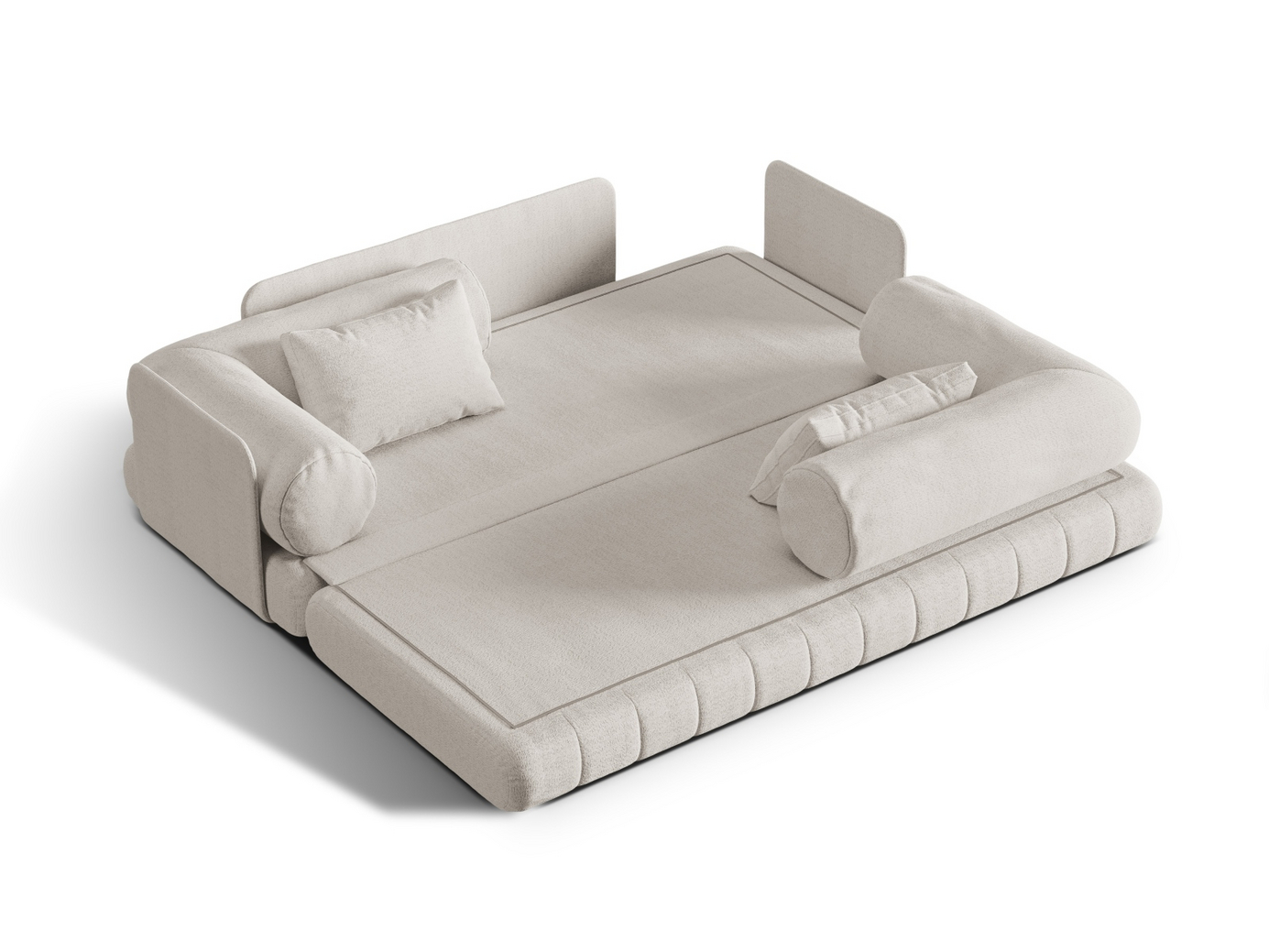 Cosmopolitan Design bäddsoffa, "Kemi", 3-sits, 206 × 95 × 70 cm, CORAL, svarta metallben