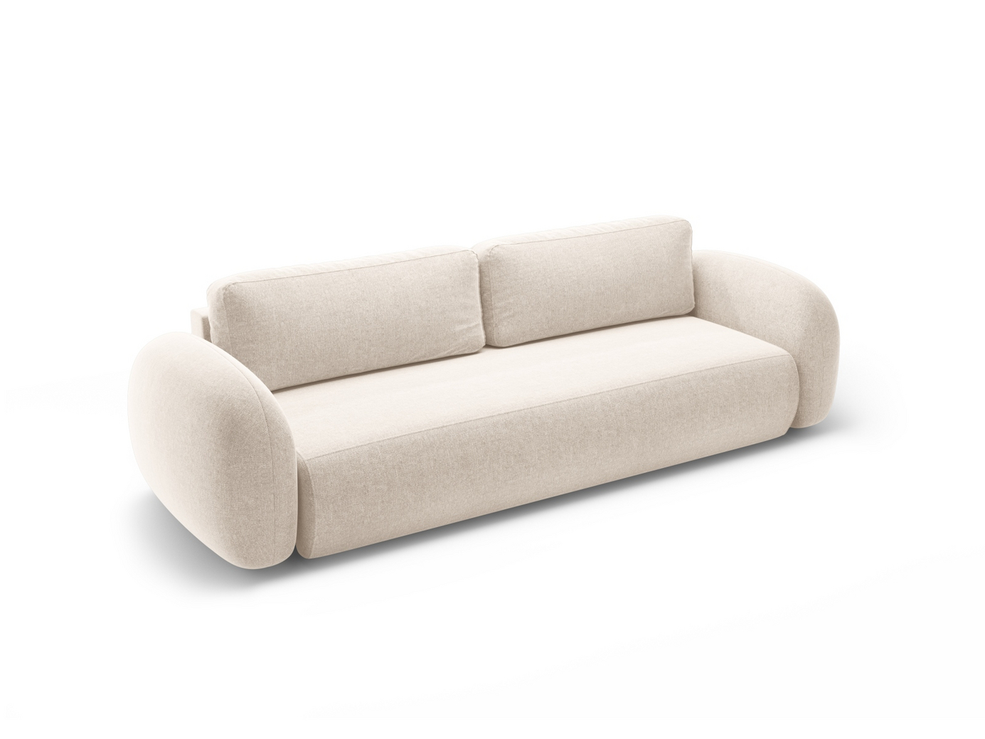 Cosmopolitan Design bäddsoffa med förvaring, "Tonale", 3-sits, 262 × 105 × 88 cm, Eden 10, svarta plastben