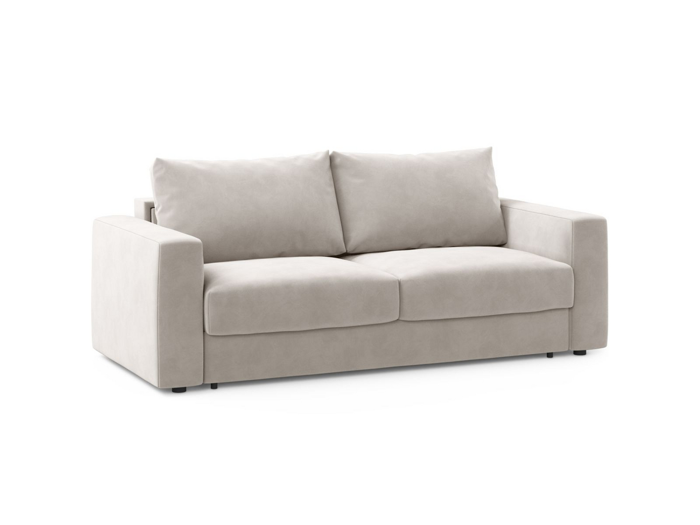 Cosmopolitan Design sammetsbäddsoffa, "Grena", 3-sits, 205 × 100 × 90 cm, Salvador, svarta plastben