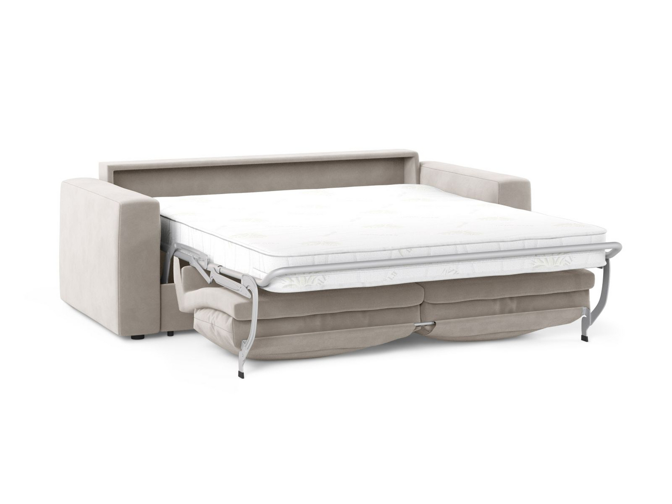 Cosmopolitan Design sammetsbäddsoffa, "Grena", 3-sits, 205 × 100 × 90 cm, Salvador, svarta plastben