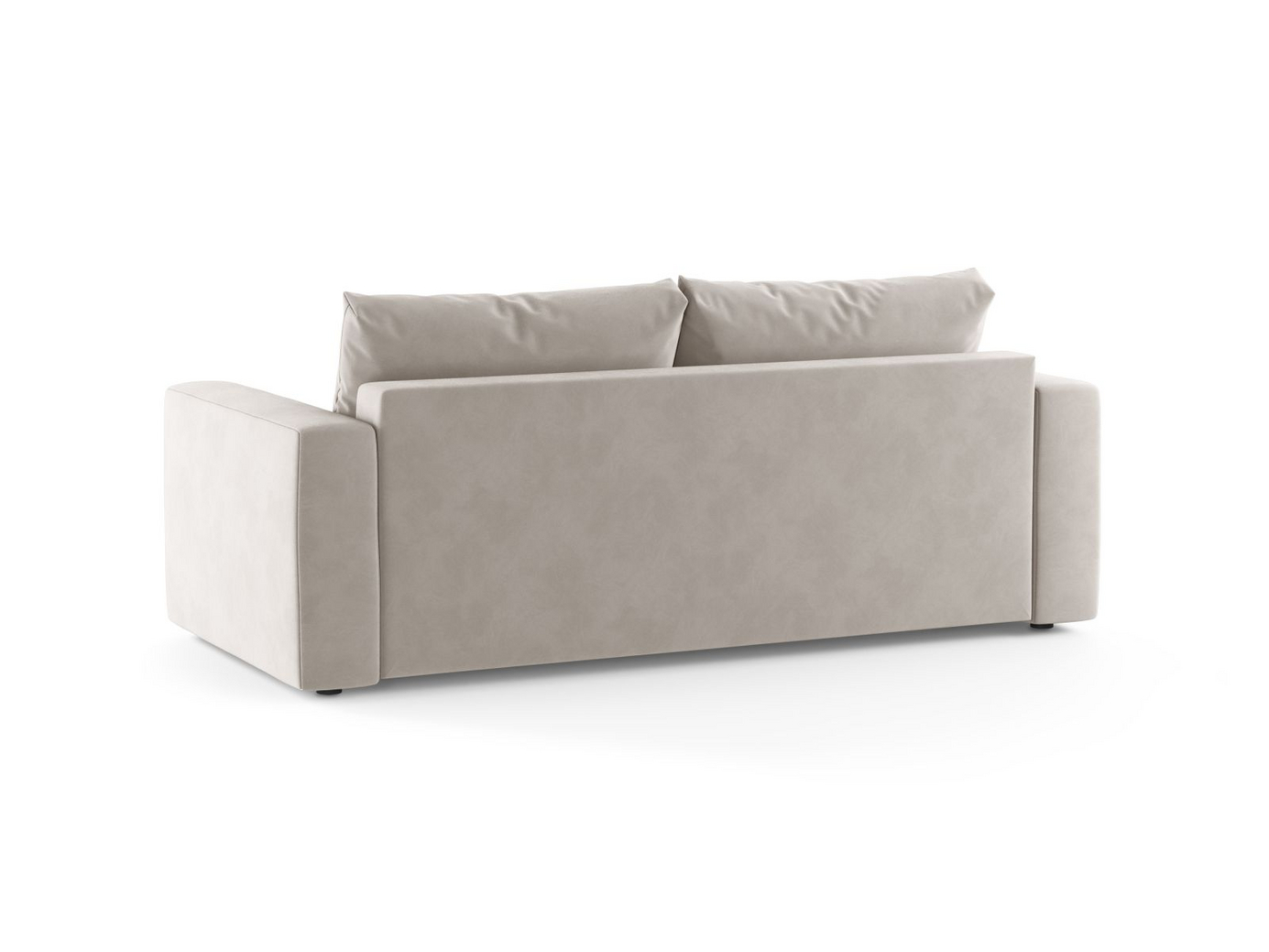 Cosmopolitan Design sammetsbäddsoffa, "Grena", 3-sits, 205 × 100 × 90 cm, Salvador, svarta plastben