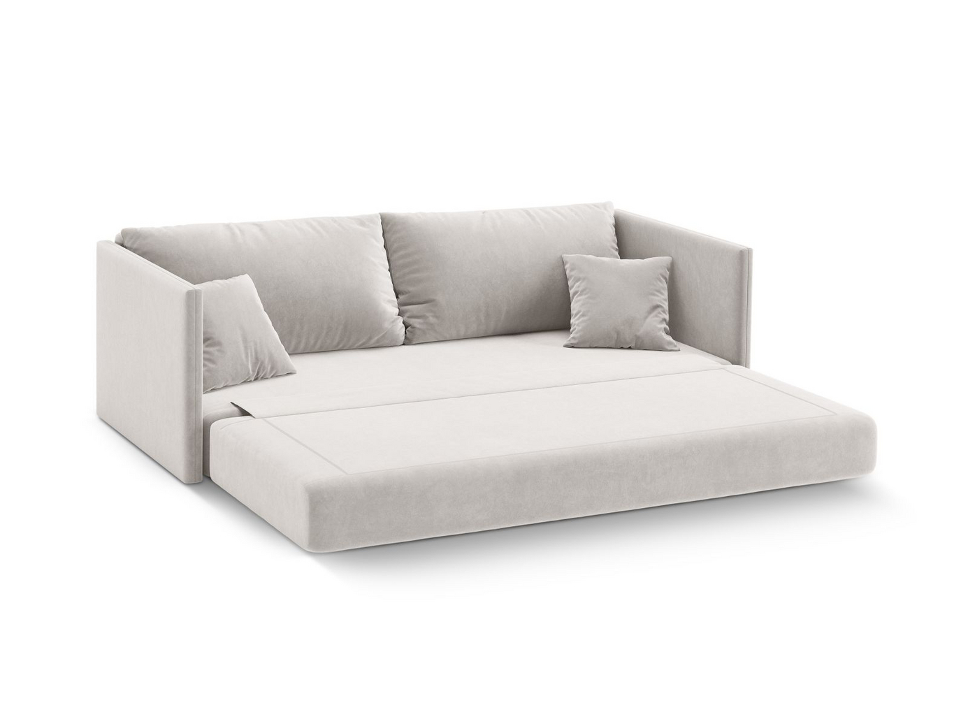 Cosmopolitan Design sammetsbäddsoffa, "Shannon", 3-sits, 209 × 94 × 87 cm, Salvador, svarta plastben