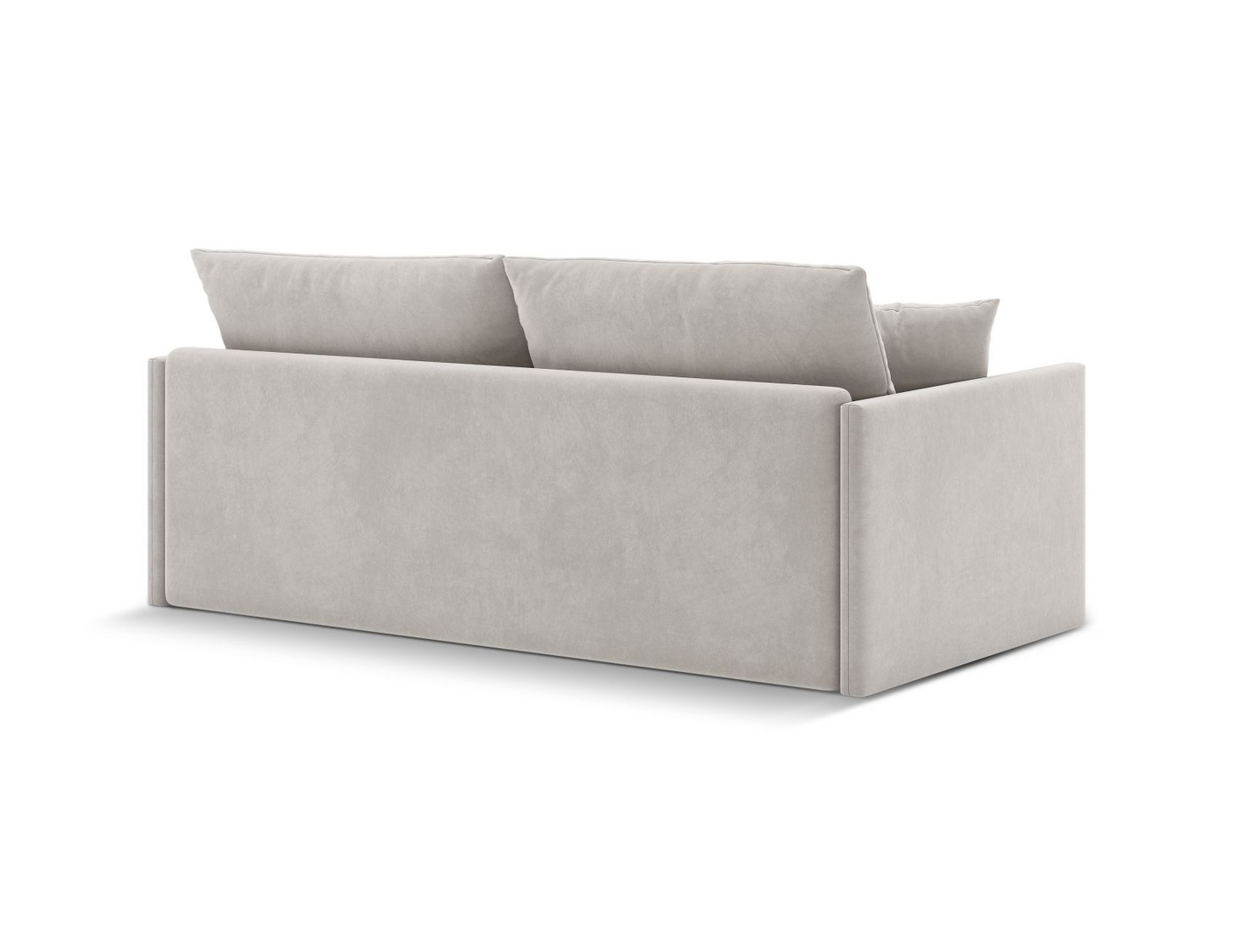 Cosmopolitan Design sammetsbäddsoffa, "Shannon", 3-sits, 209 × 94 × 87 cm, Salvador, svarta plastben