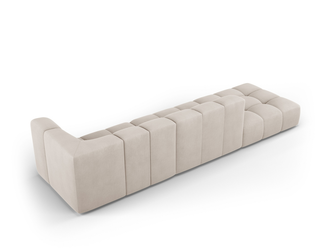 Cosmopolitan Design vänstervänd modulsoffa, "Moritz", 4-sits, 293 × 96 × 70 cm, Rebel, svarta plastben