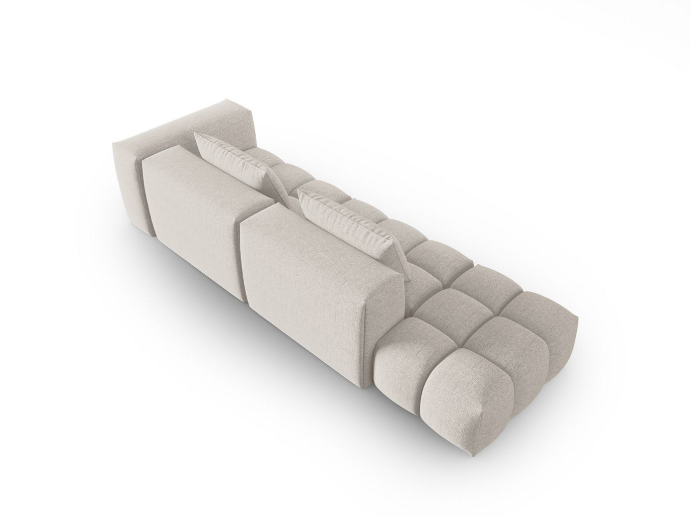 Cosmopolitan Design vänstervänd modulsoffa, "Verona", 4-sits, 265 × 85 × 70 cm, Sorella, svarta plastben