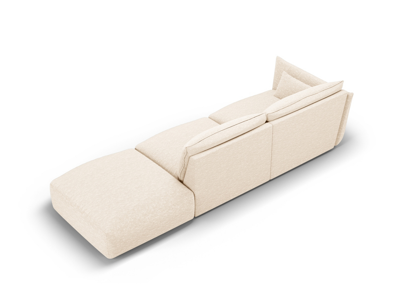 Cosmopolitan Design högervänd soffa, "Matera", 4-sits, 264 × 110 × 85 cm, Haga, svarta plastben