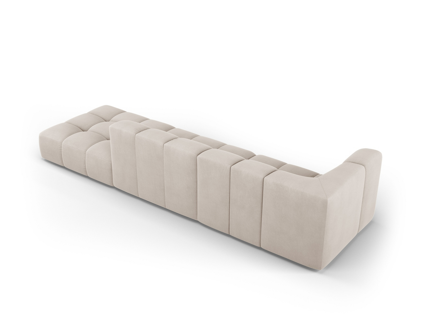 Cosmopolitan Design högervänd modulsoffa, "Moritz", 4-sits, 293 × 96 × 70 cm, Rebel, svarta plastben