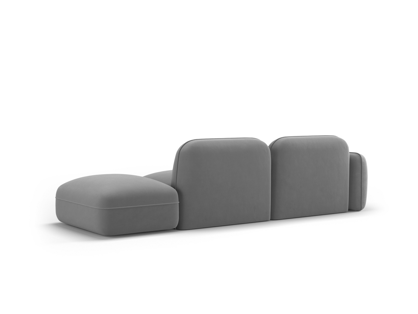 Cosmopolitan Design högervänd sammetsmodulsoffa, "Sydney", 3-sits, 295 × 90 × 70 cm, Casino, svarta plastben