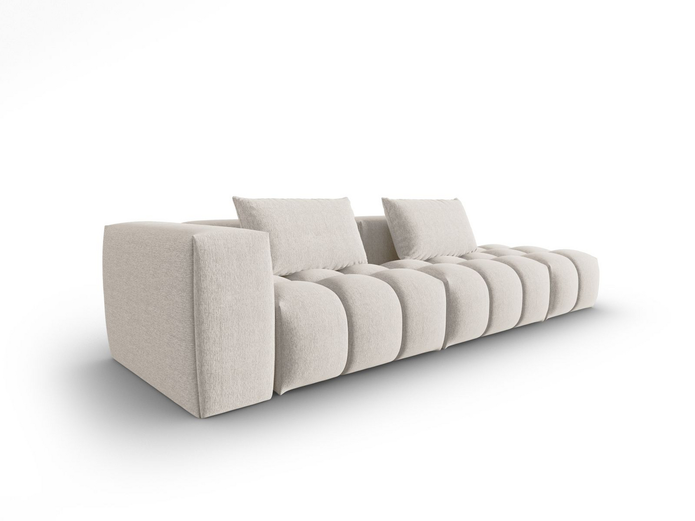 Cosmopolitan Design högervänd modulsoffa, "Verona", 4-sits, 265 × 85 × 70 cm, Sorella, svarta plastben