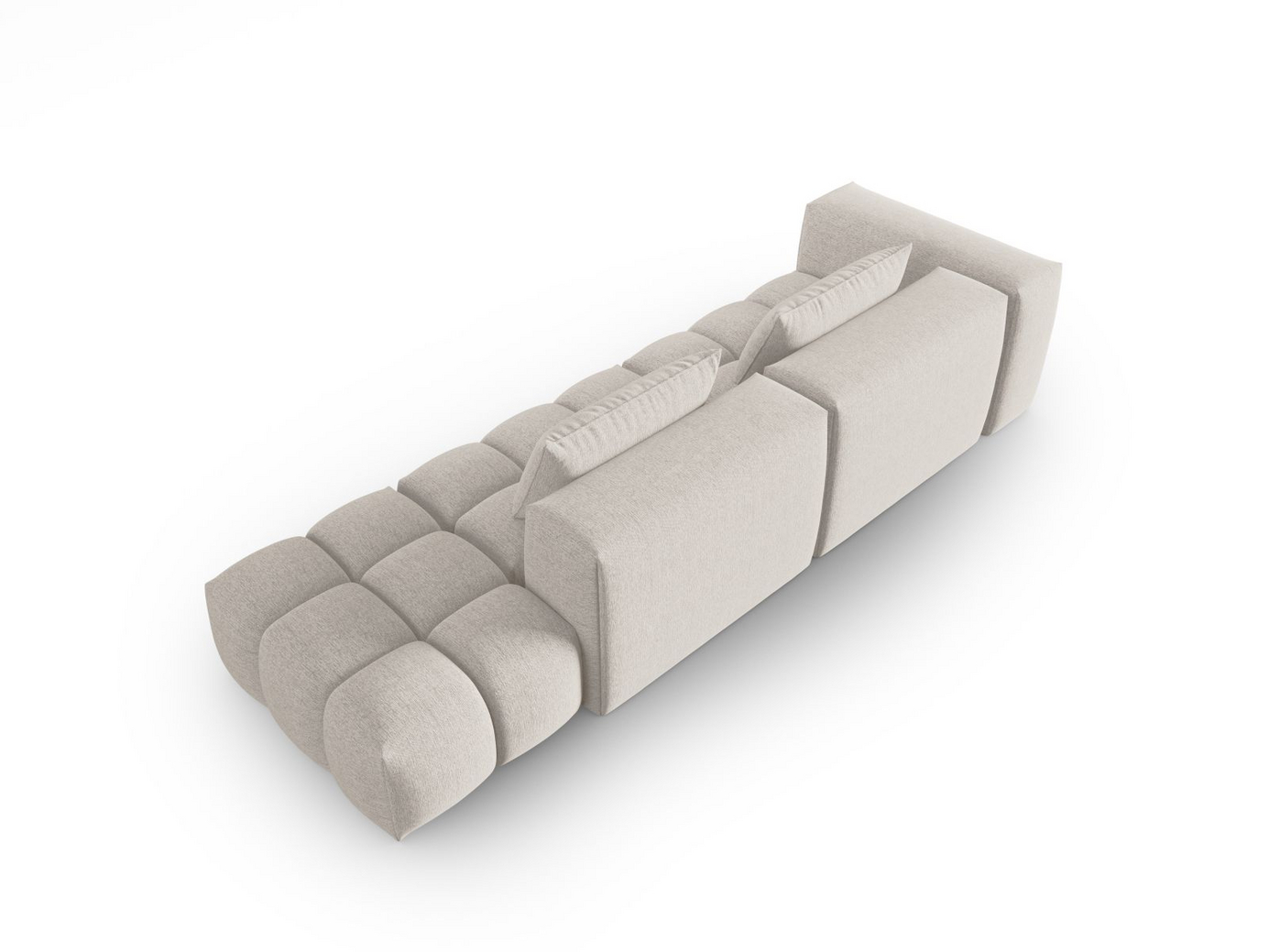 Cosmopolitan Design högervänd modulsoffa, "Verona", 4-sits, 265 × 85 × 70 cm, Sorella, svarta plastben
