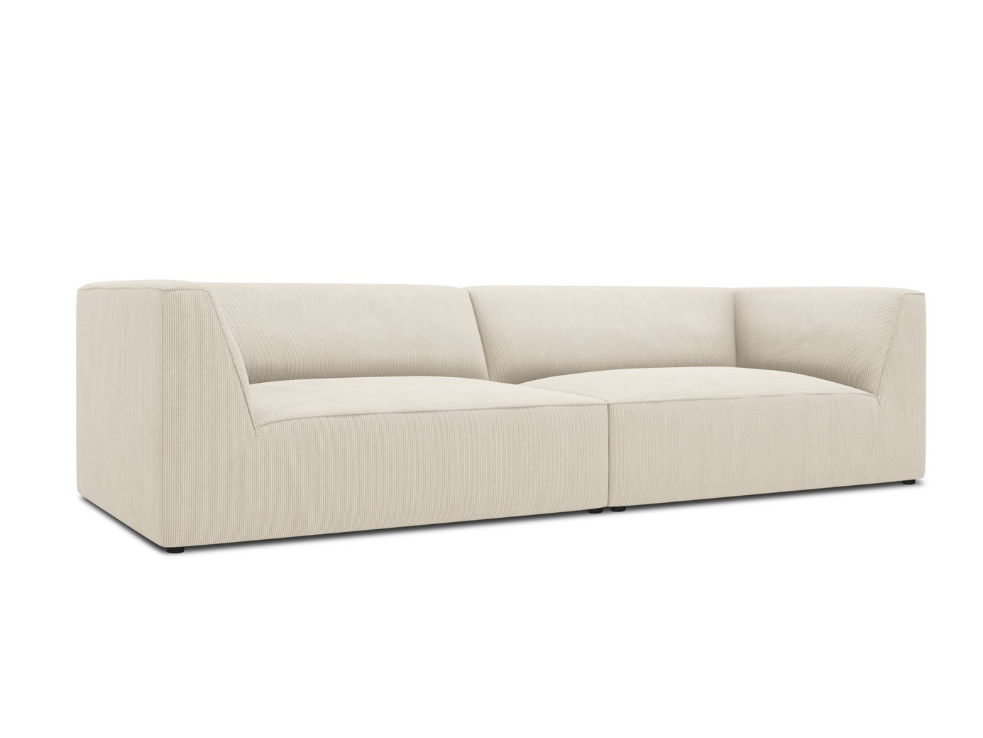 Cosmopolitan Design soffa, "Siena", 4-sits, 302 × 93 × 69 cm, Scala, svarta plastben