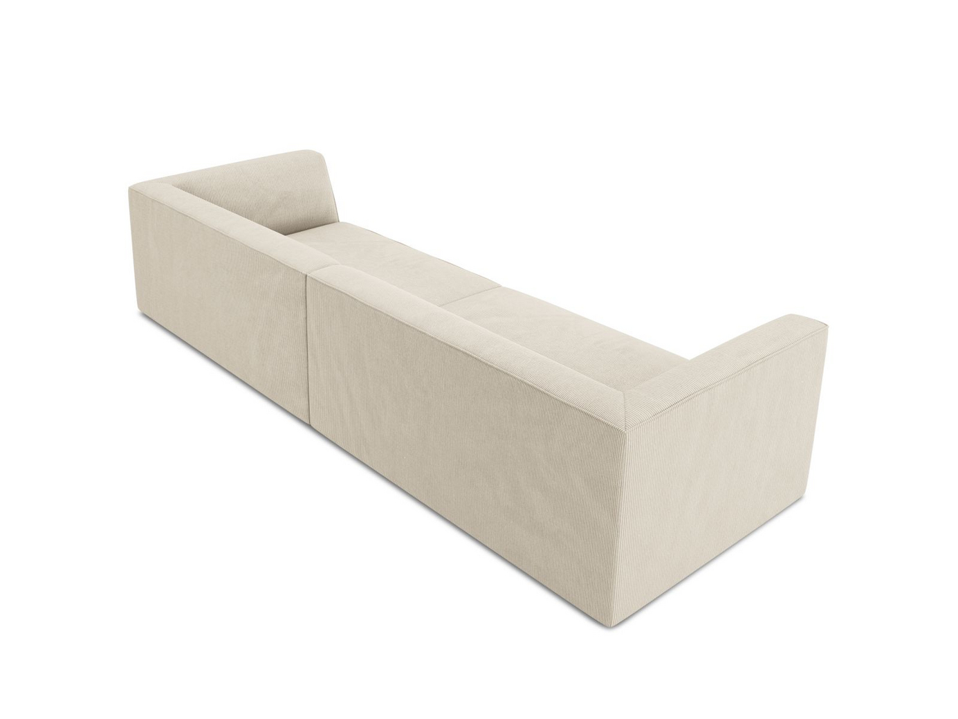 Cosmopolitan Design soffa, "Siena", 4-sits, 302 × 93 × 69 cm, Scala, svarta plastben