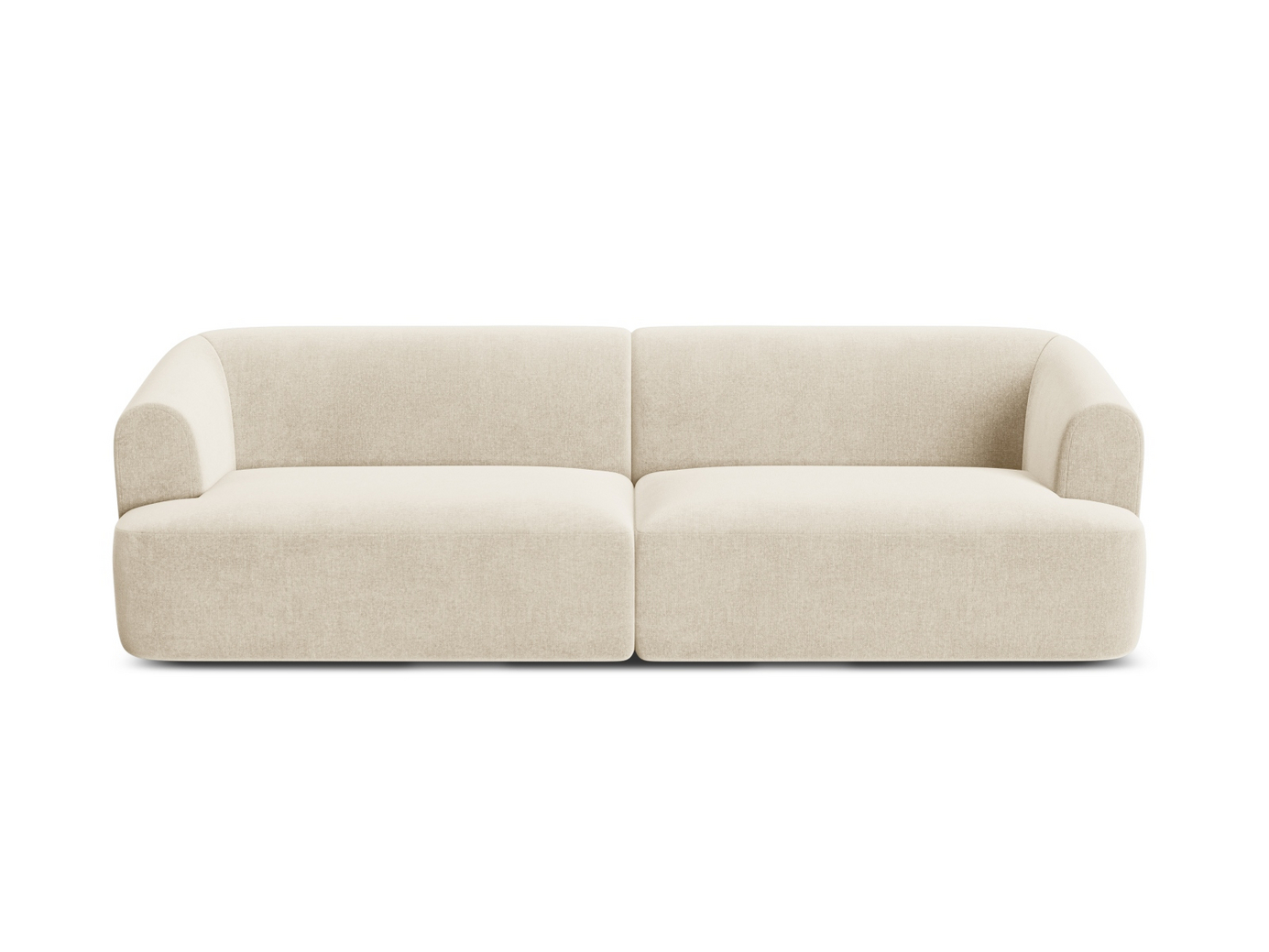 Cosmopolitan Design sammetsmodulsoffa, "Campi", 4-sits, 255 × 90 × 70 cm, Vogue, svarta plastben