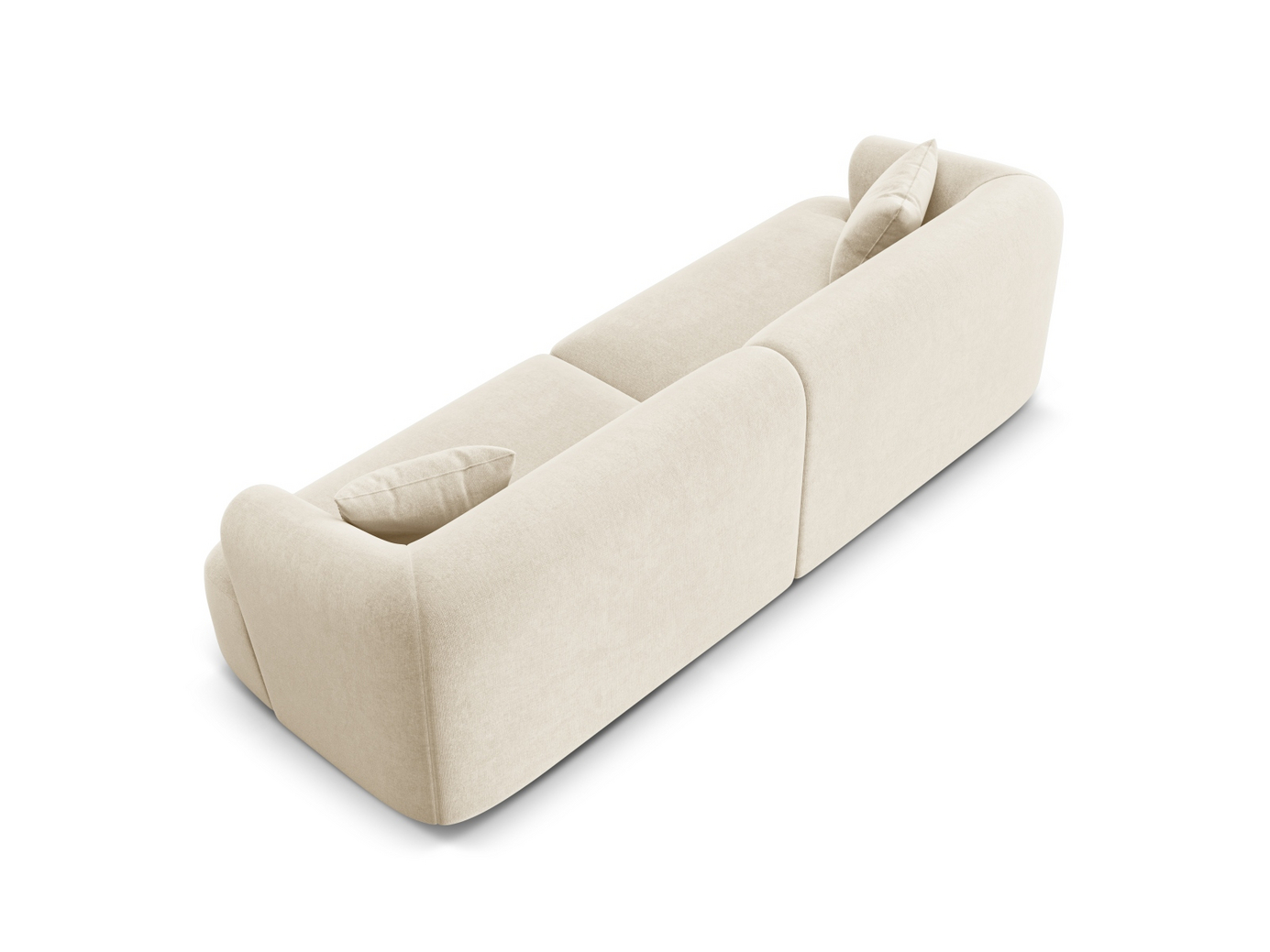 Cosmopolitan Design sammetsmodulsoffa, "Campi", 4-sits, 255 × 90 × 70 cm, Vogue, svarta plastben