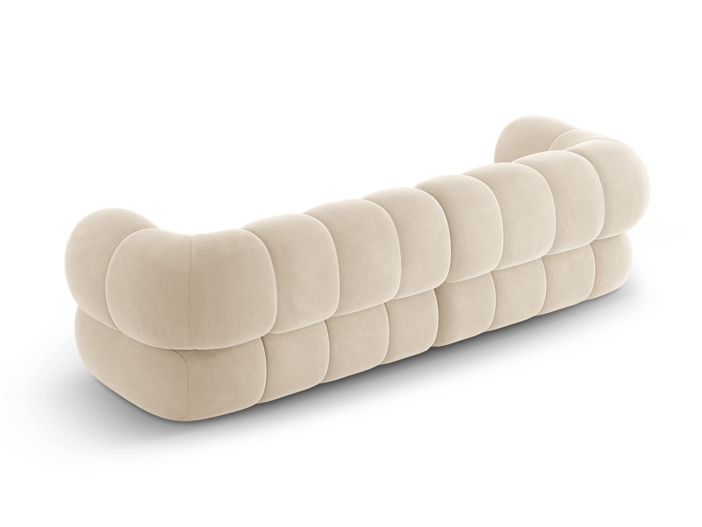 Cosmopolitan Design sammetssoffa, "Koge", 4-sits, 240 × 95 × 70 cm, Vogue, svarta plastben