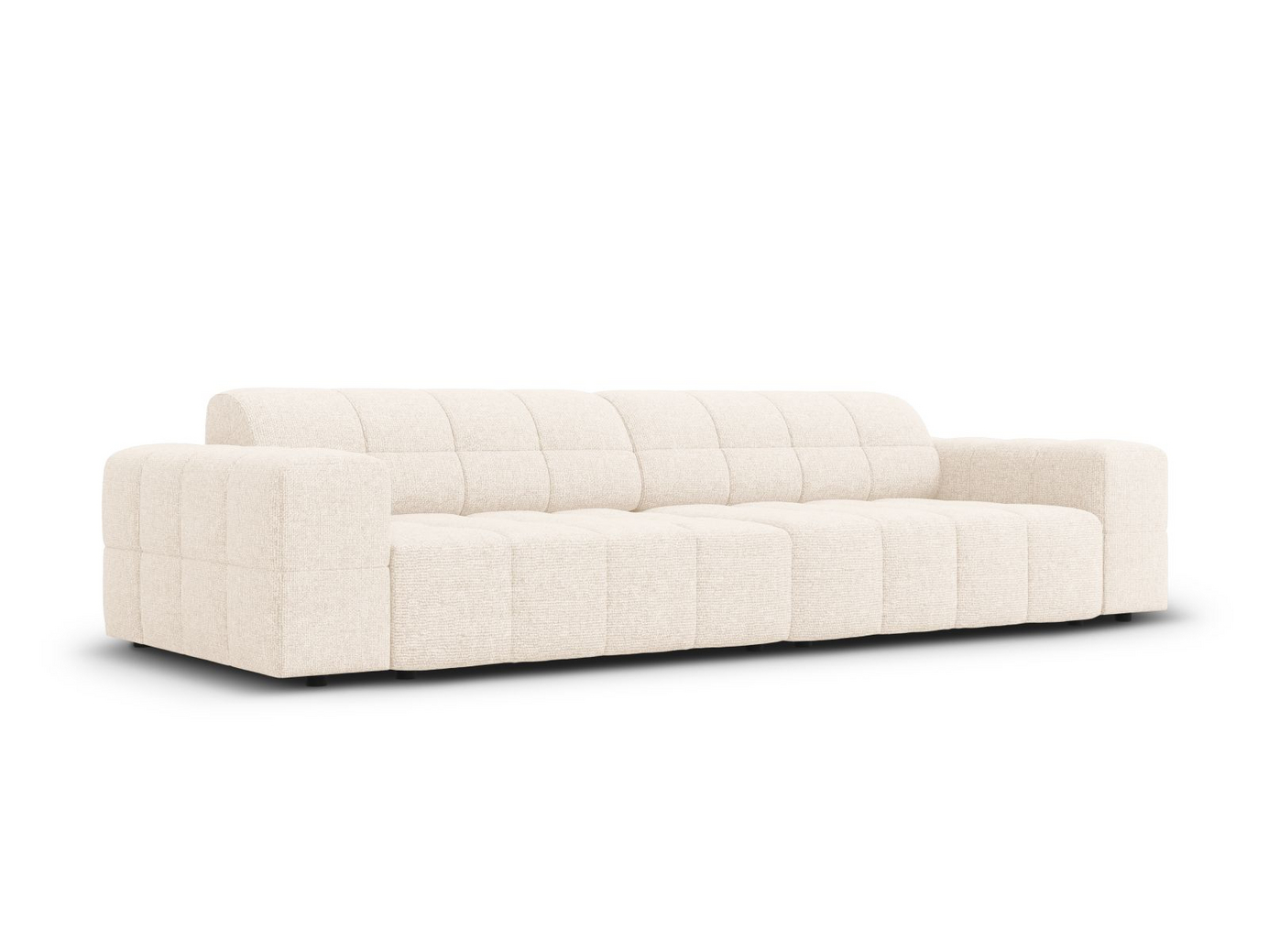 Cosmopolitan Design soffa, "Chicago", 4-sits, 252 × 102 × 78 cm, Haga, svarta plastben